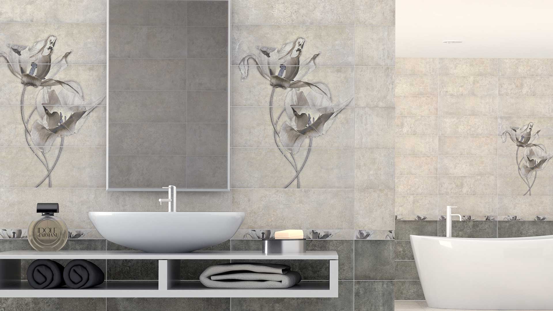 Diseño cerámico de baños modernos.